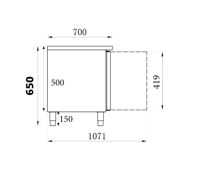 REFRIGERATED COUNTER HEIGHT 650 3 DOORS, image 2