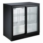 BACKBAR COOLER BLACK 2 SLIDING DOORS