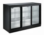 BACKBAR COOLER BLACK 3 SLIDING DOORS