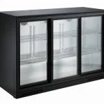 BACKBAR COOLER BLACK 3 SLIDING DOORS