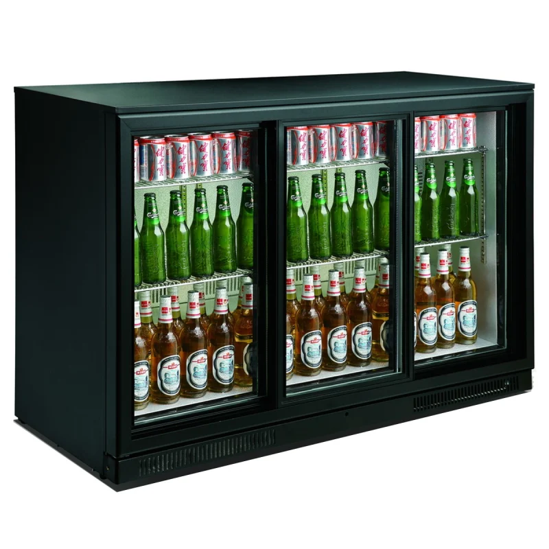 BACKBAR COOLER BLACK 3 SLIDING DOORS, image 2