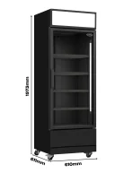 REFRIGERATOR GLASS DOOR FCU-370 BL