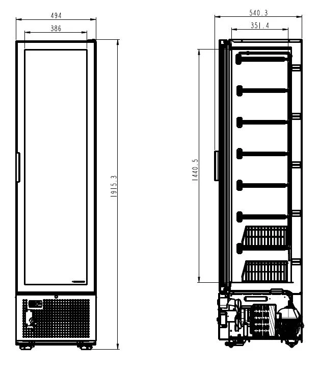 FREEZER 1 GLASS DOOR 221L, image 2