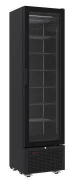 FREEZER 1 GLASS DOOR BLACK 221L