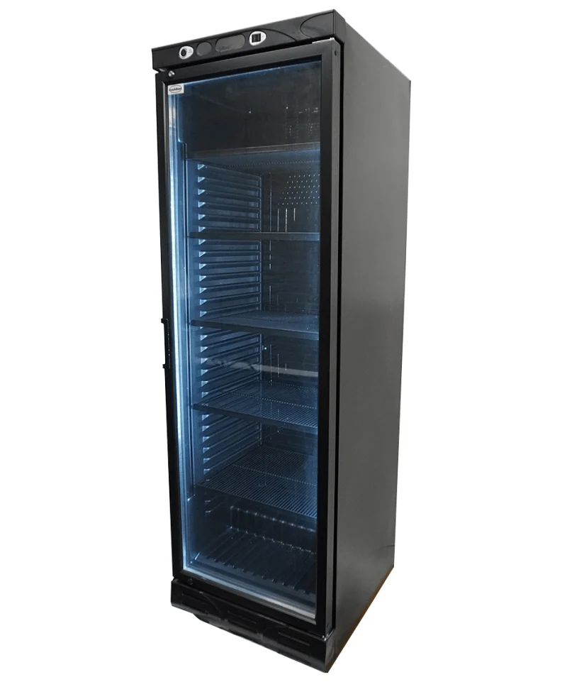 REFRIGERATOR 1 GLASS DOOR 382L BLACK WITHOUT LIGHT BOX, image 2