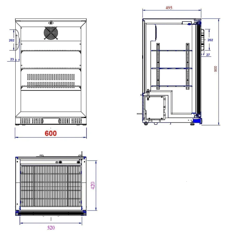 BACKBAR COOLER BLACK 1 DOOR, image 2