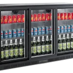 BACKBAR COOLER BLACK 3 SLIDING DOORS