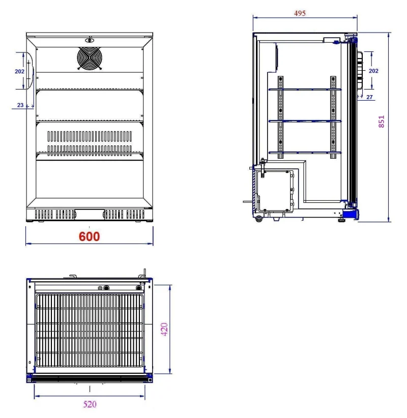 BACKBAR COOLER BLACK 1 DOOR, image 2