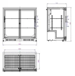 BACKBAR COOLER BLACK 2 SLIDING DOORS, image 2