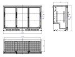 BACKBAR COOLER BLACK 3 SLIDING DOORS, image 2