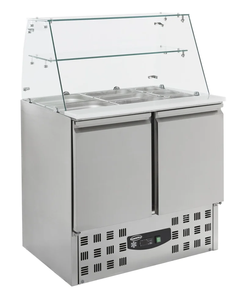 REFRIGERATED SALADETTE WITH GLASS COVER 2 DOORS