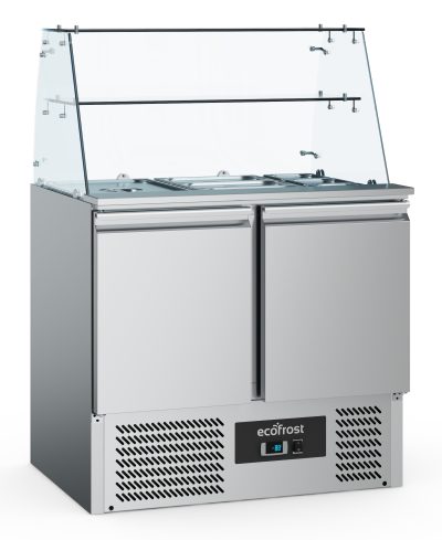 REFRIGERATED SALADETTE WITH GLASS COVER 2 DOORS