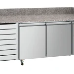 PIZZA COUNTER 2 DOORS 7 DRAWERS WITH WHEELS