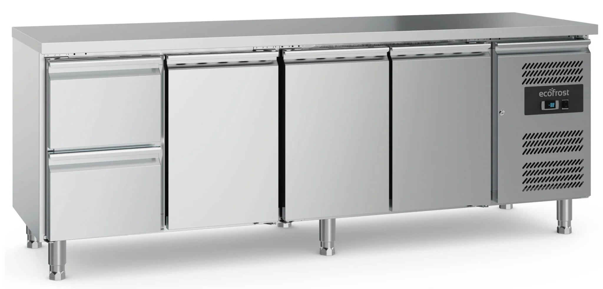 7950.5165-8875.jpg 700 REFRIGERATED COUNTER 3 DOORS AND 2 DRAWERS WITH ADJUSTABLE FEET