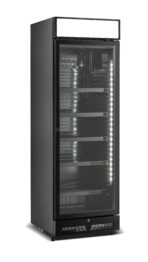 REFRIGERATOR 1 GLASS DOOR BLACK WITH LIGHT BOX SVE-450 BLC