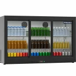 Proex BKB-335S Triple Sliding Glass Door Back Bar Cooler – 290L Black