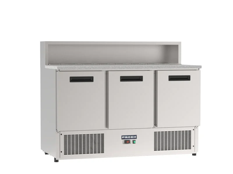 Proex PS903 3-Door Refrigerated Pizza Prep Counter – 368L