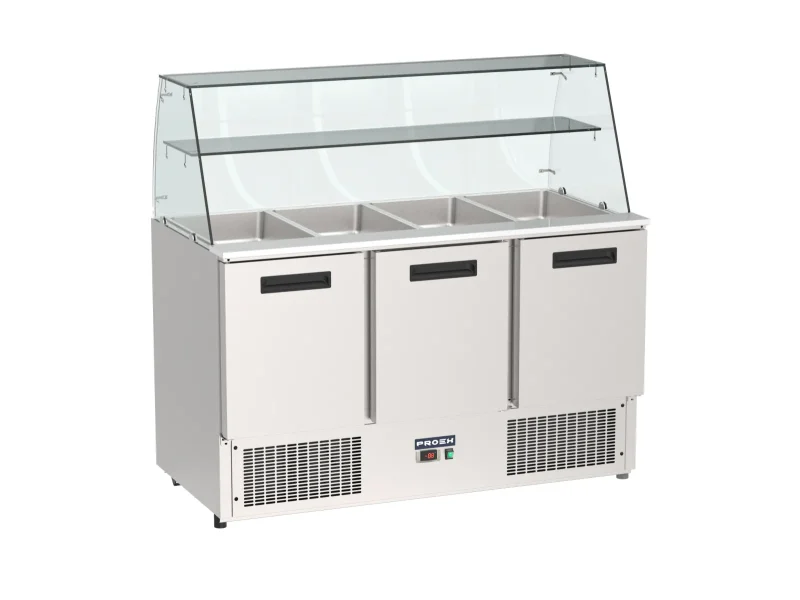 Proex S903SG 3-Door Refrigerated Salad Bar Counter with Glass Display – 368L