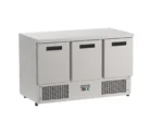 Proex S903 SS Top 3-Door Counter Fridge with Stainless-Steel Worktop – 368L