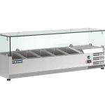 Proex VRX1200/330 Countertop Refrigerated Topping Unit with Glass Canopy – 5 × GN 1/4